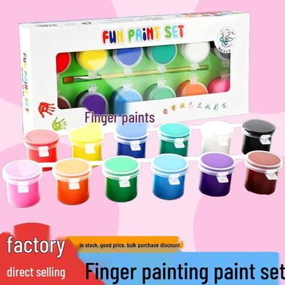 Kids' 12-Color Washable Finger Painting Set for Kindergarten