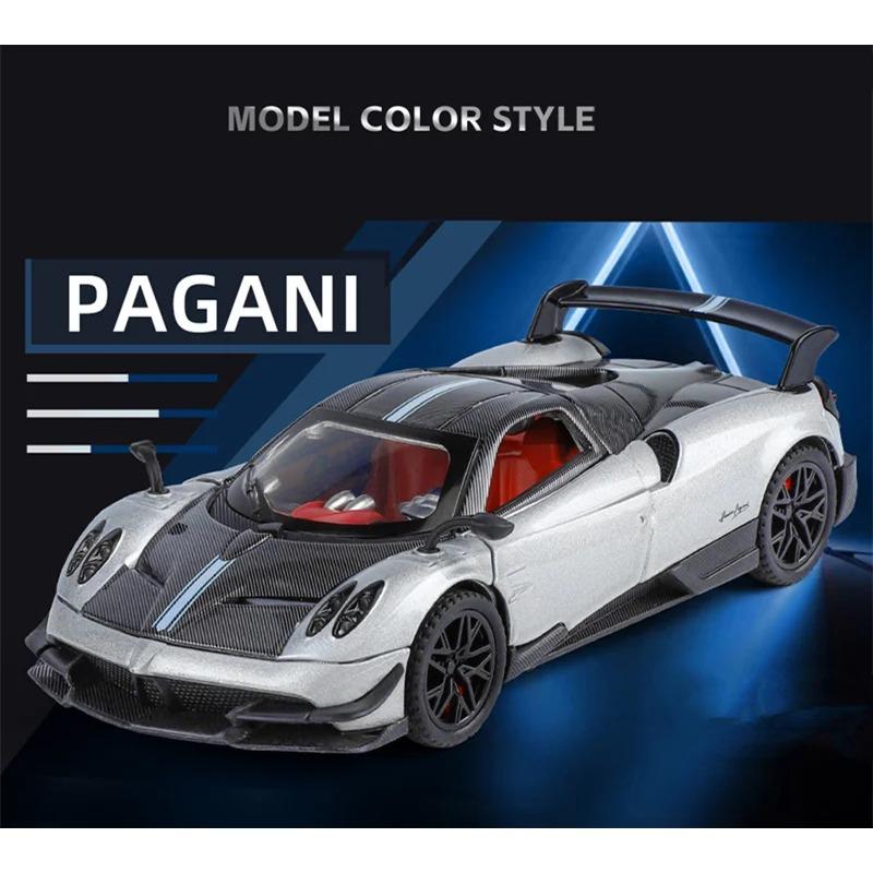 1/32 Pagani Huayra BC Alloy Sports Model Diecast Metal Racing Car Vehicles Model Simulation Sound Light Collection Kids Toy Gift
