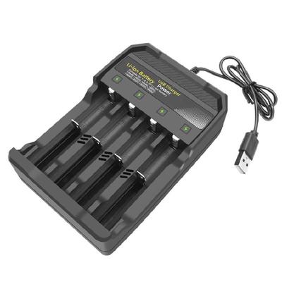 Auto Cutoff 4Bay USB Lithium Batteries Charging Adapter For 10440 14500 16340 18500 Cells Reverse Charge Protections Durability Design