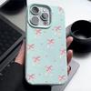 Pink Bow Pattern Leather Texture TPU Case For iPhone 16E 16 15 14 13 Pro Max 12 15 Pro 11 Shockproof Soft Silicone Phone Cover
