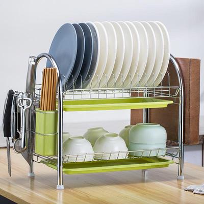 Multi-Layer Kitchen Dish Rack with Storage Shelves and Cabinet Space