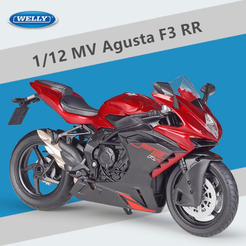 WELLY 1/12 MV Agusta F3 RR Alloy Race Motorcycle Model Diecast Metal Street Motorcycle Model Simulation Collection Kids Toy Gift