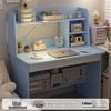 Multifunctional Student Desk with Bookshelf for Homework and Study in Bedroom or Dorm