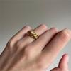 St. Delan Gold-Plated Stainless Steel Croissant Ring for Couples