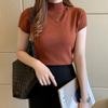 Casual Women Clothing Knitted T-Shirt Women Tops Solid High Stretch Slim Women Blouses Silm Summer Tee Shirt