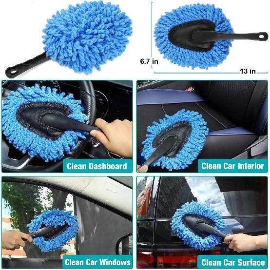 Luscinum Car Interior Duster Detailing Cleaning Gel Brushes Kit, Soft Dust Detail Crevice Brush Slime Putty Cleaner Accessories Tools For