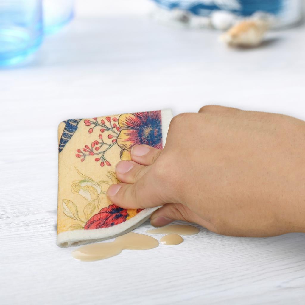 Kitchen Cleaning Cloths Dish Towels Cellulose Cotton Cleaning Cloths Absorbent Swedish Rags Soft Reusable Wet Dry Dishcloths