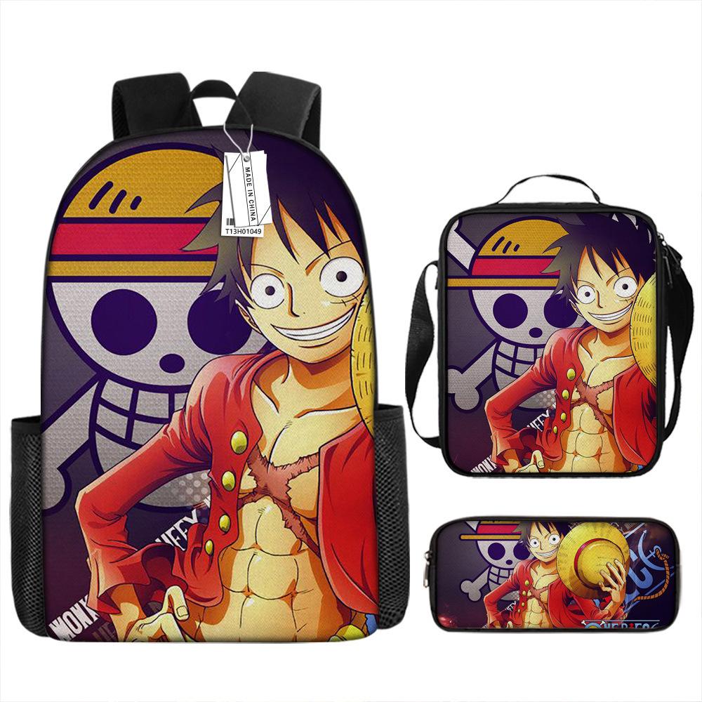 Onepiece Backpack Student School Bag Luffy Backpack Satchel Pencil Case
