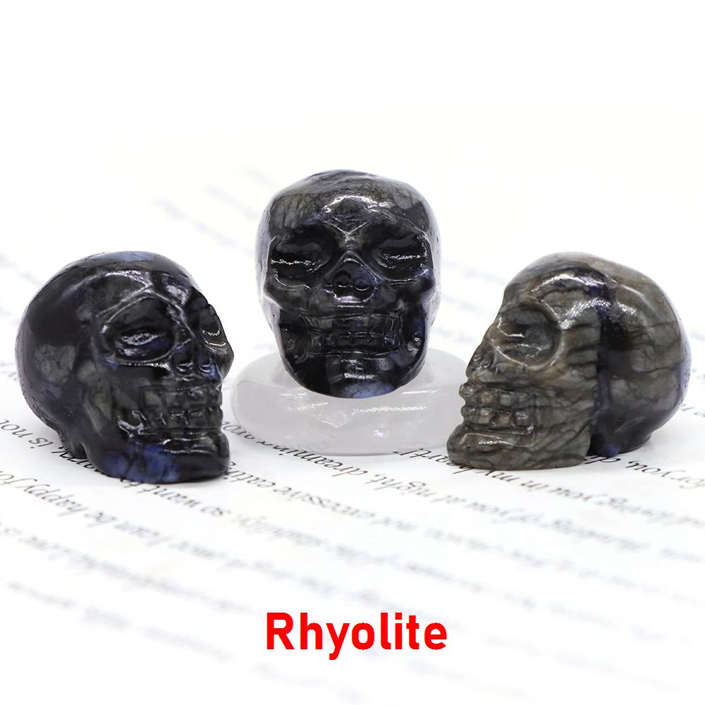 Natural Crystal Skull Ghost Head Statue Rose Quartz Stone Reiki Collectible Diy Gem Carved Spiritual Wicca Home Decor Gift 30Mm