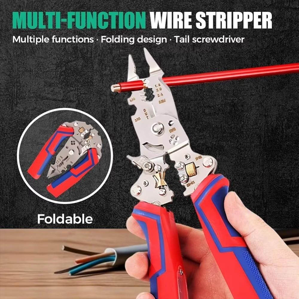 Stripping Crimping Electrical Wire Stripper Foldable Design Cable Cutter Pliers Wire Cutting Work
