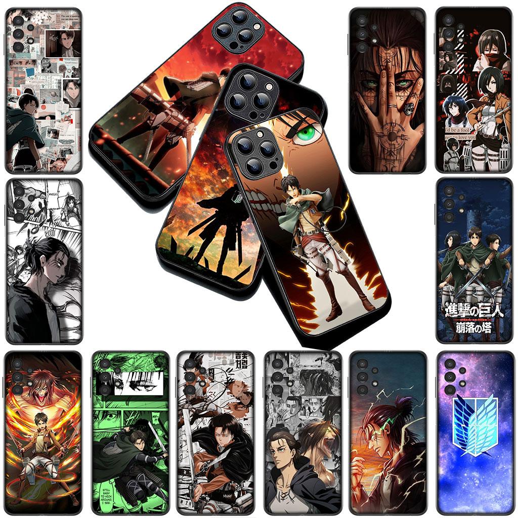 Phone Cover for Samsung Galaxy S22 S21 S20 FE Ultra Plus A07 A17 A15 A16 A25 A57 A37 Case Comics Attack on titan levi Eren