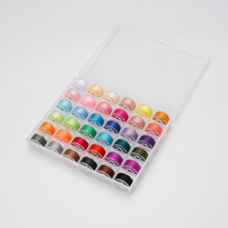 36-Color Polyester DIY Sewing Thread Set - 400 Yards with Bobbins