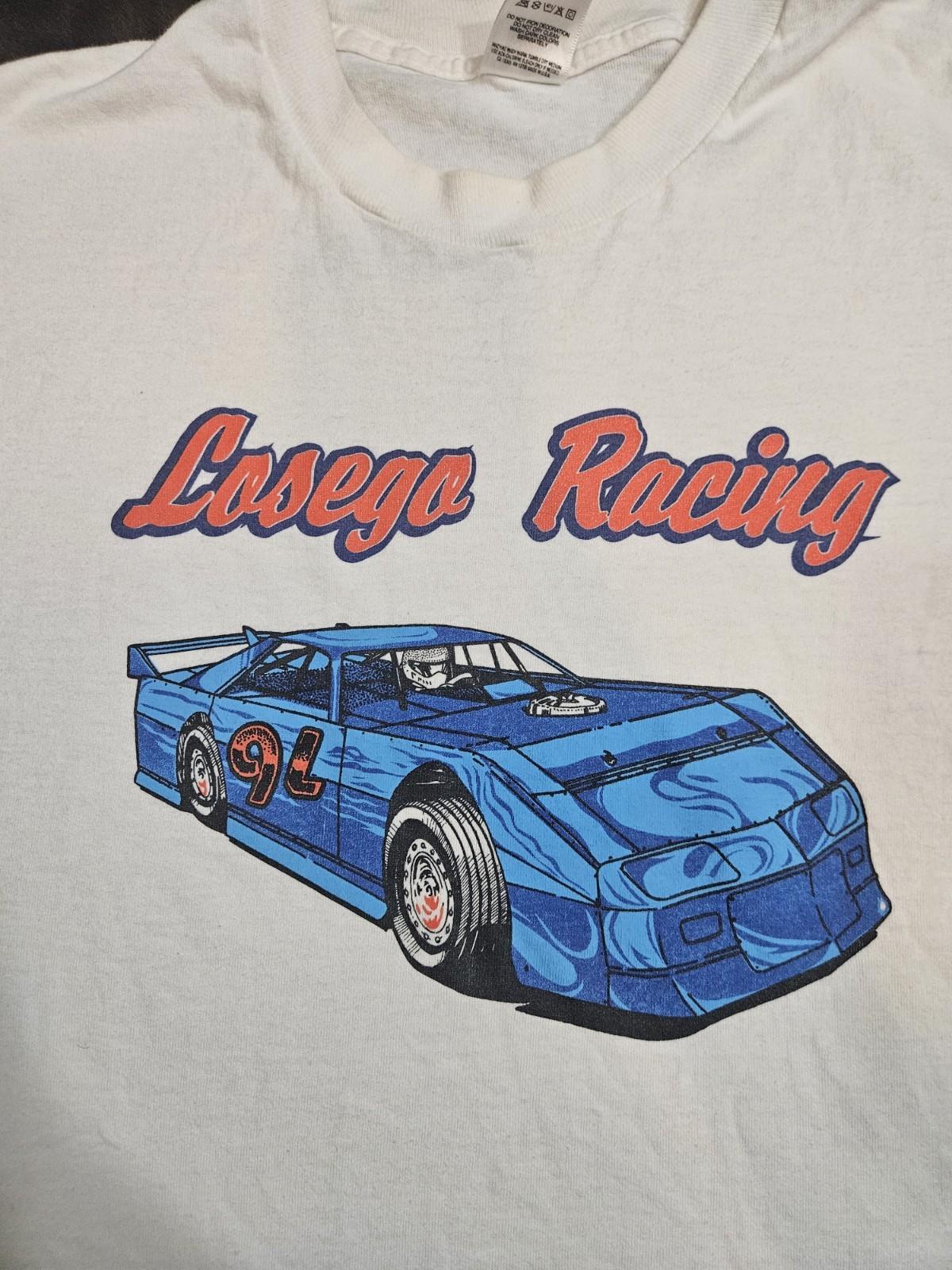 Vintage 90s Single Stitch Fruit of the Loom Racing Shirt Men s Size XXL XXXL