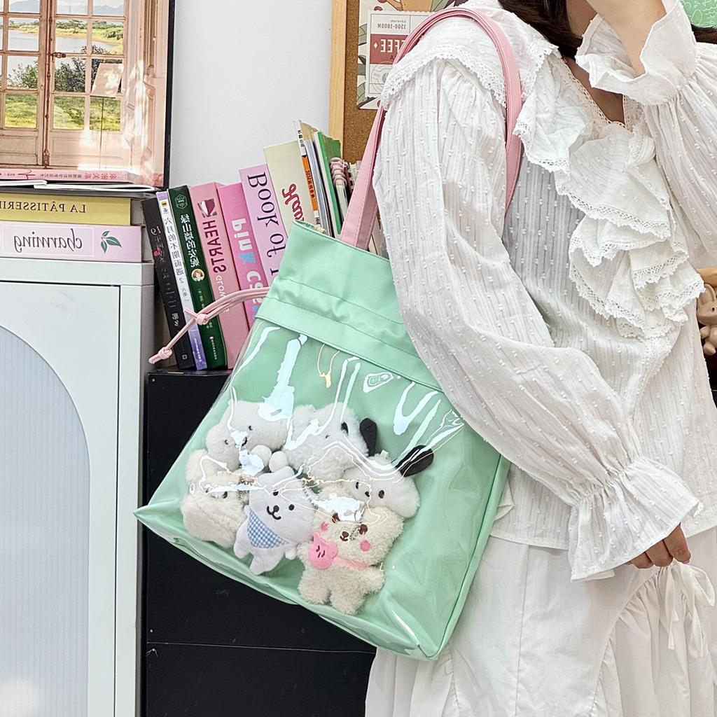 New Style Women's Sweet and Cute Lucky Bag Ulzzang Ita Bag Casual Large-capacity Baby Bag One-shoulder Transparent Handbag