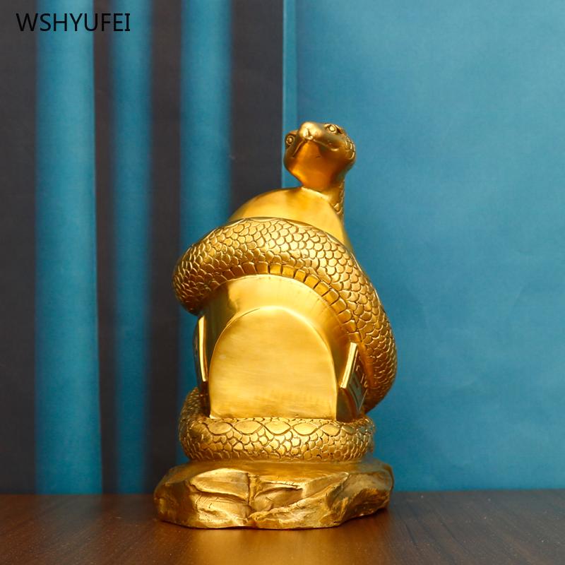 Home decoration accessories Metal snake Feng Shui ornaments mascot Office decorations metal handicrafts Zodiac Snake 1pcs