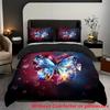 Crystal Butterfly Three-Piece Digital Printing 3D Quilt Cover, Bedding Home Textile Three-Piece Set, To Customize