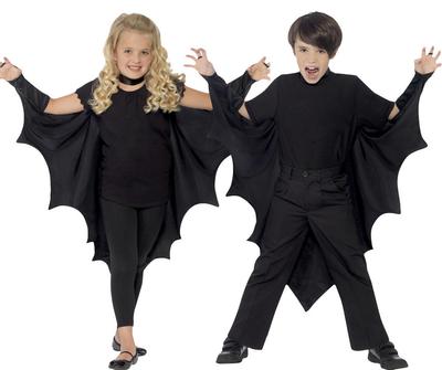 VAMPIRE BAT WINGS Costume Halloween Dress Child Kids Outfit Girls Black Jumpsuit Cosplay For Children Teen Girls
