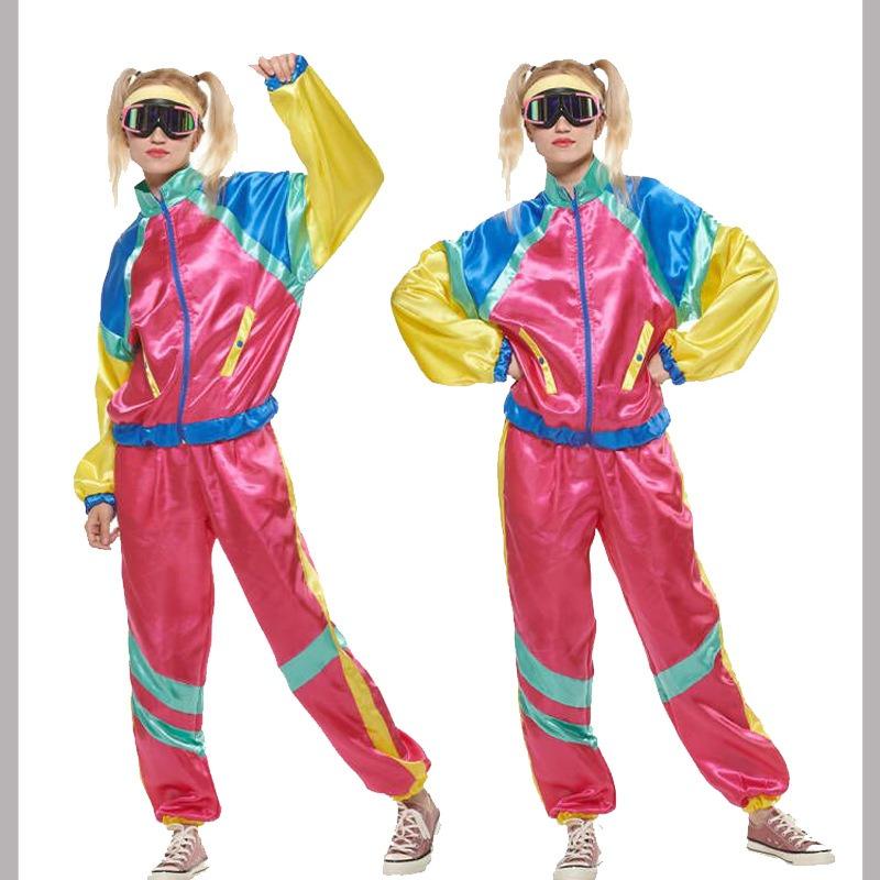 Halloween Suit Couple Vintage 70th Generation Disco Hippie Prom Show Adult Show