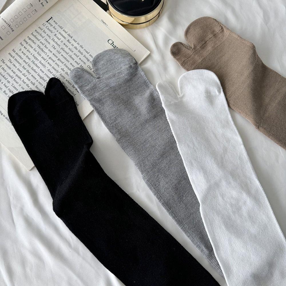 JK Mid Calf Stockings Breathable Split Toe Tube Socks Simple Calf Long Socks  Summer