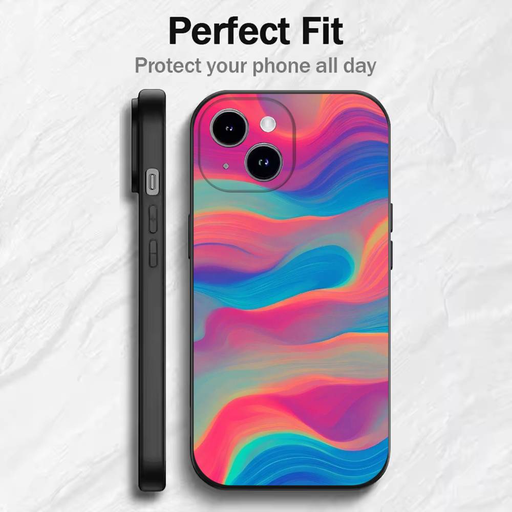 Gradient Silicone Phone Case For 17 16 15 14 13 12 11 Mini XS XR X 6S 6 Pro Max Plus Black Soft Cover