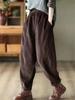 Corduroy  Autumn Winter Pants Casual High Waist Warm Women Pantalones Vintage Ankle-length Jogger Fashion Trousers