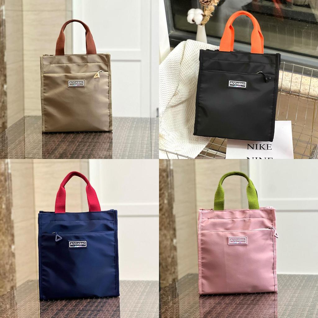 Urban Style Oxford Fabric Lunch Bag With Color Block Design For Students And Office Commuters