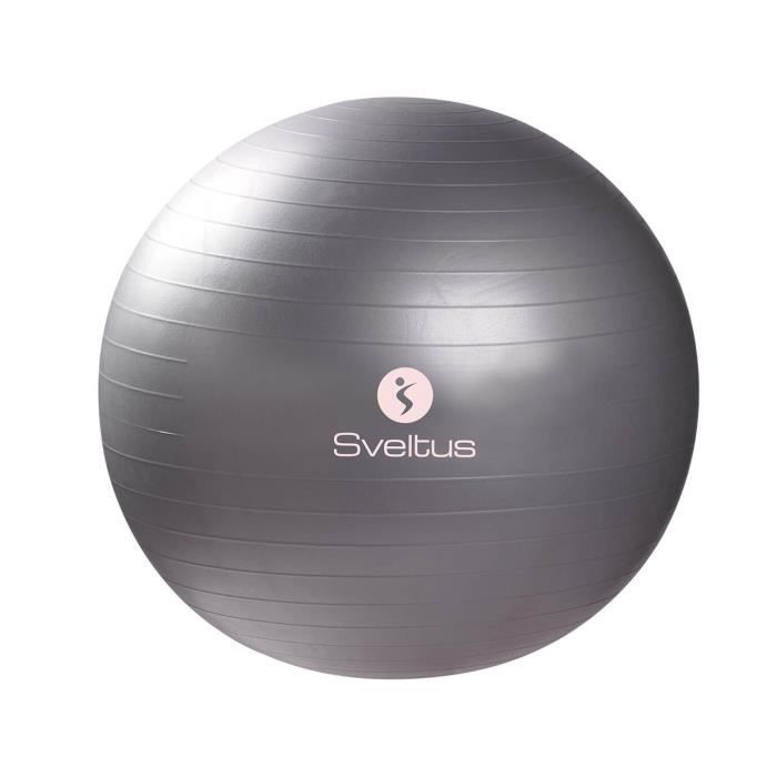 Gymball SVELTUS gris Ø65 cm anti-explosion pour Pilates et renforcement musculaire