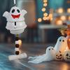 Ghost Bell Hanging Ornament Resin White Ghost Wind Chime Decoration for Halloween Home Garden Party Decor