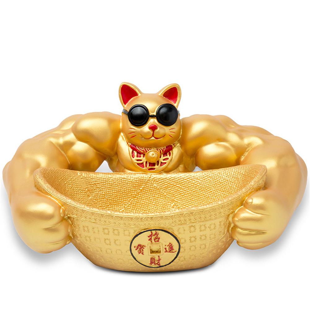 

Resin Lucky Cat Figurine for Wealth and Good Luck Display it on Your Desktop TV Cabinet Bookshelf or Coffee Table! CHINA
