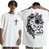2025 Living Proof of A Loving God Letters Print T Shirts Women's Inspirational Christian Apparel T Shirt Men Oversized T-shirt