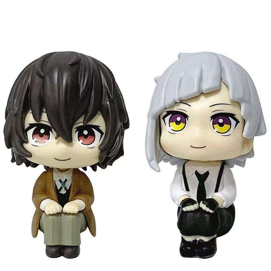 MegaHouse Bungou Stray Dogs Dazai Osamu & Atsushi Dual Pack Action Figures Collectible PVC Model Toys Kwaii Q Doll