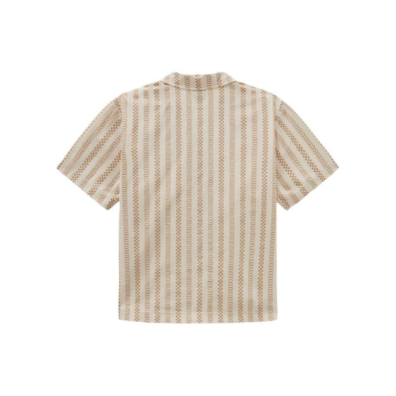Vans X Spitfire Striped Single-Breasted Casual Short Sleeve Shirt Women Shirts Off-White VN000G3NDJR