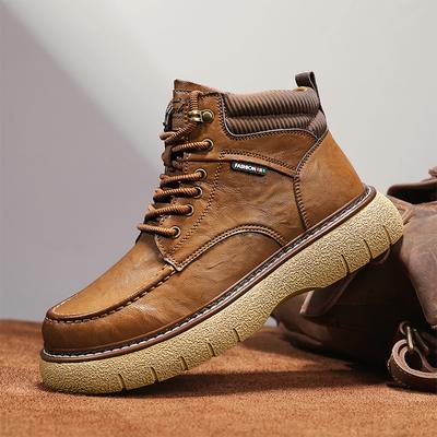 Genuine Leather Ankle Footwear Leisure Walk Sneakers Mens Motorcycle Boots Hight Quality Hiking Shoes Antiskid Mens Basic Boots