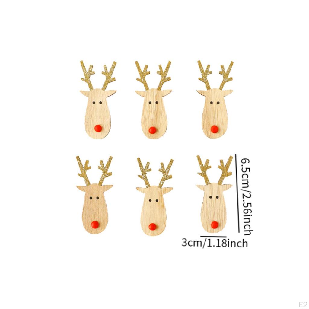 6 kusů přívěsků na vánoční stromek, dřevěné štítky, ozdoba pro festivalovou atmosféru