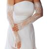 Long Sheer Gloves with Lace Flower Bridal Shower Arm Covers for Special Occasion Wedding Gloves for Photography Wear