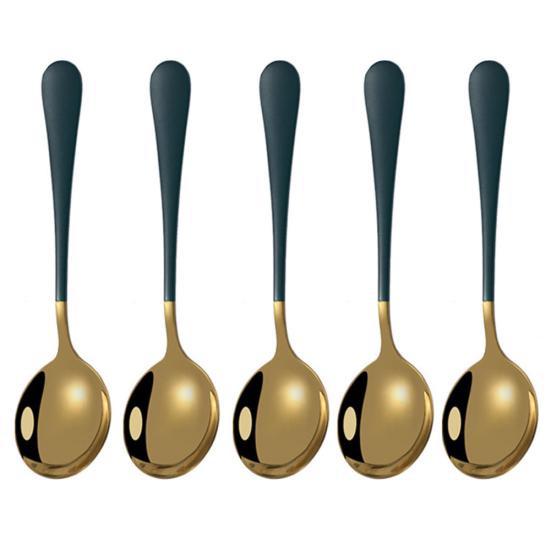 5 buc. Deserturi din oțel inoxidabil Înghețată Cafea linguri de amestecat Veselă de bucătărie Mărfuri de vânzare