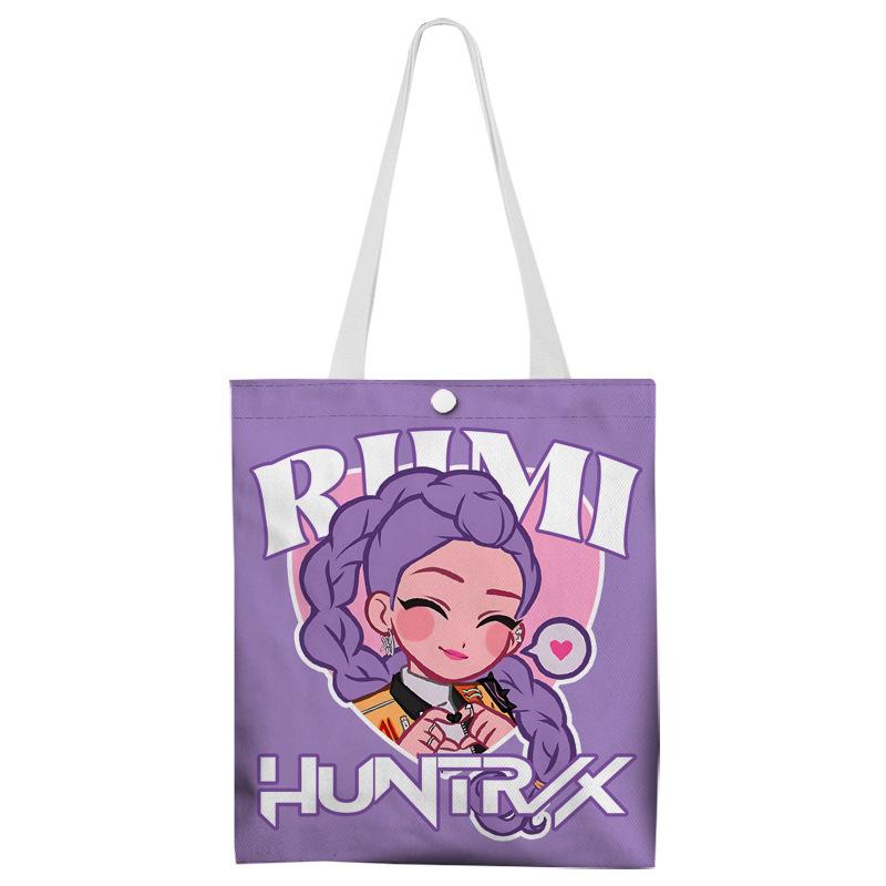 KPOP Demon Hunter Girls Group Anime Cartoon Film and Television Peripheral Canvas Bag Shopping Bag Shoulder Bag CLE