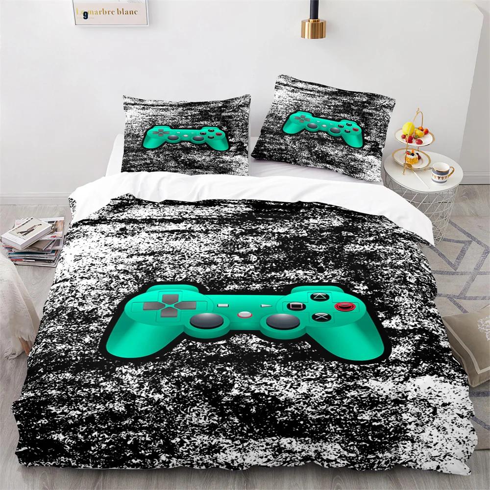 Comforter Colourful Gamepad Single Double Size Video Gamepad Pattern Boy For Bedroom Decor Polyester Comforter