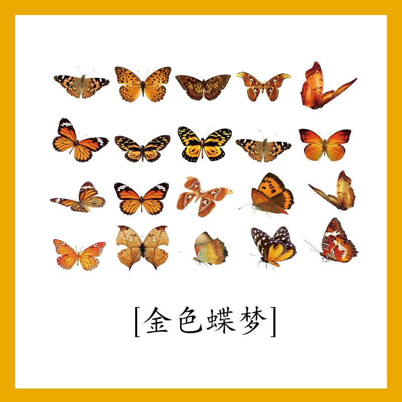 1SET/40PCS PET butterfly sticker DIY hand tent Goo card decorative material children's cartoon water cup sticker hand tent landscaping sticker