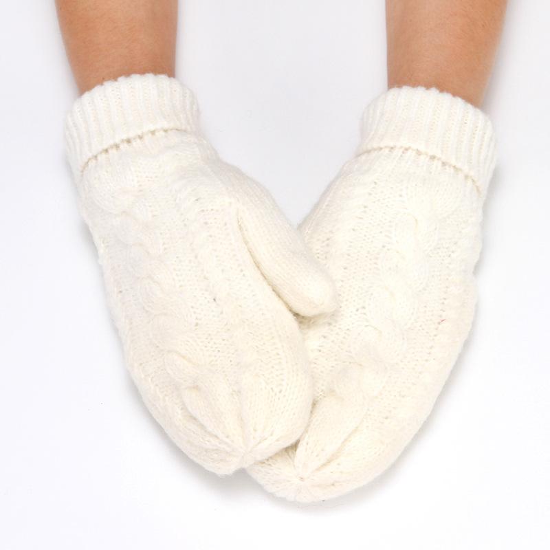 -Lined Winter Gloves with Flat Cuff for Men and Women, One Pair,