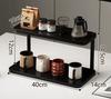 Wood Multi-Layer Coffee Mug Display Rack Stepped Countertop Cup Holder Space Saving Storage Shelf for Kitchen Office Living Room