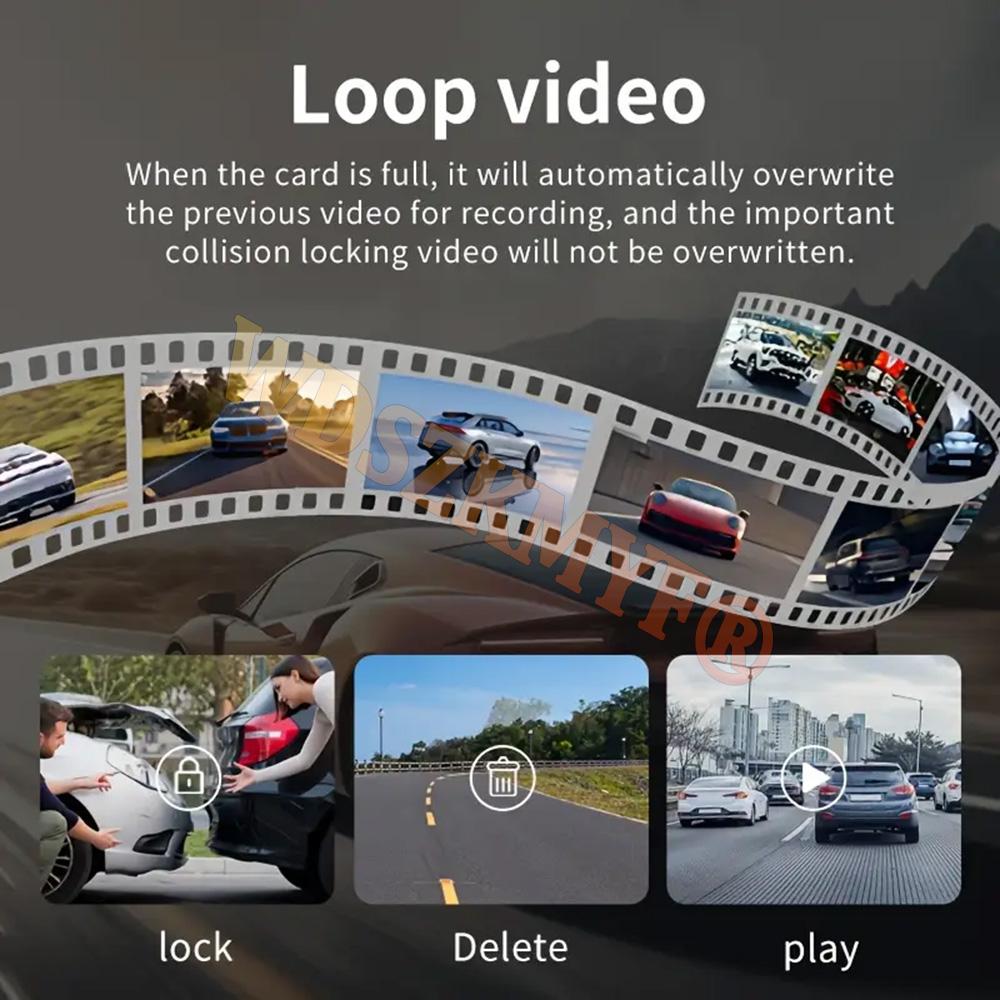 360° Car Dash Cam 4 Channels Video Recorder 1080P Car DVR 3 lens Front and Rear View Night Vision Black Box Car Accessories