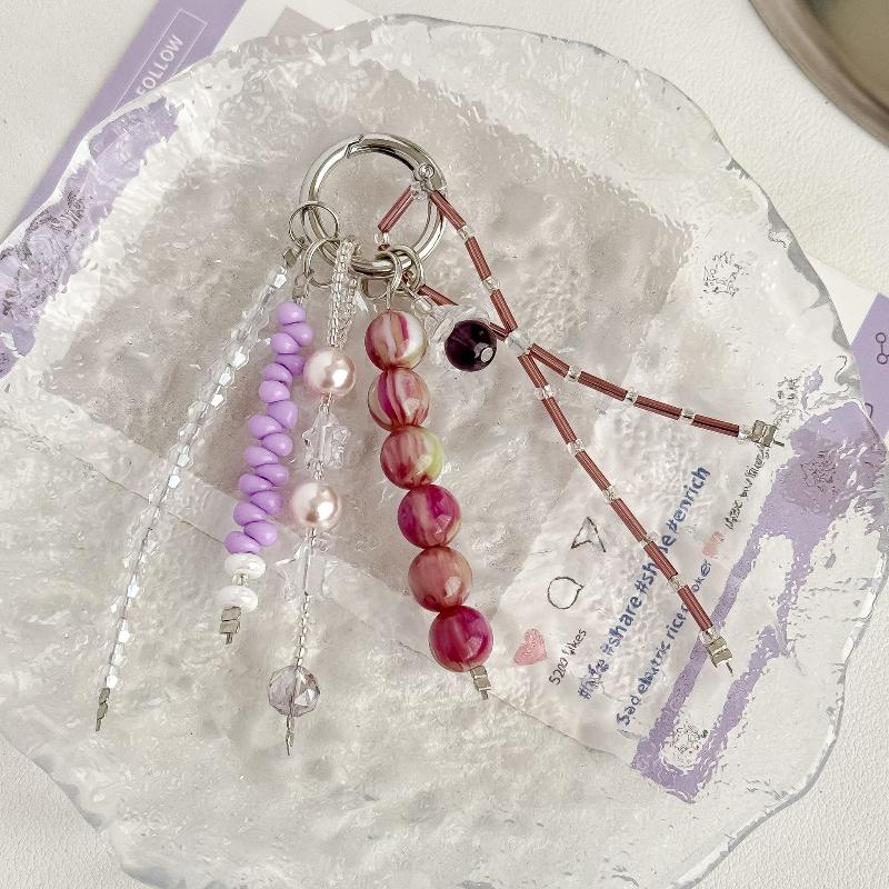 Ins Bead Pendant Keychain Creativity Acrylic Backpack Hanging Piece Car Key Chain Trend Accessories