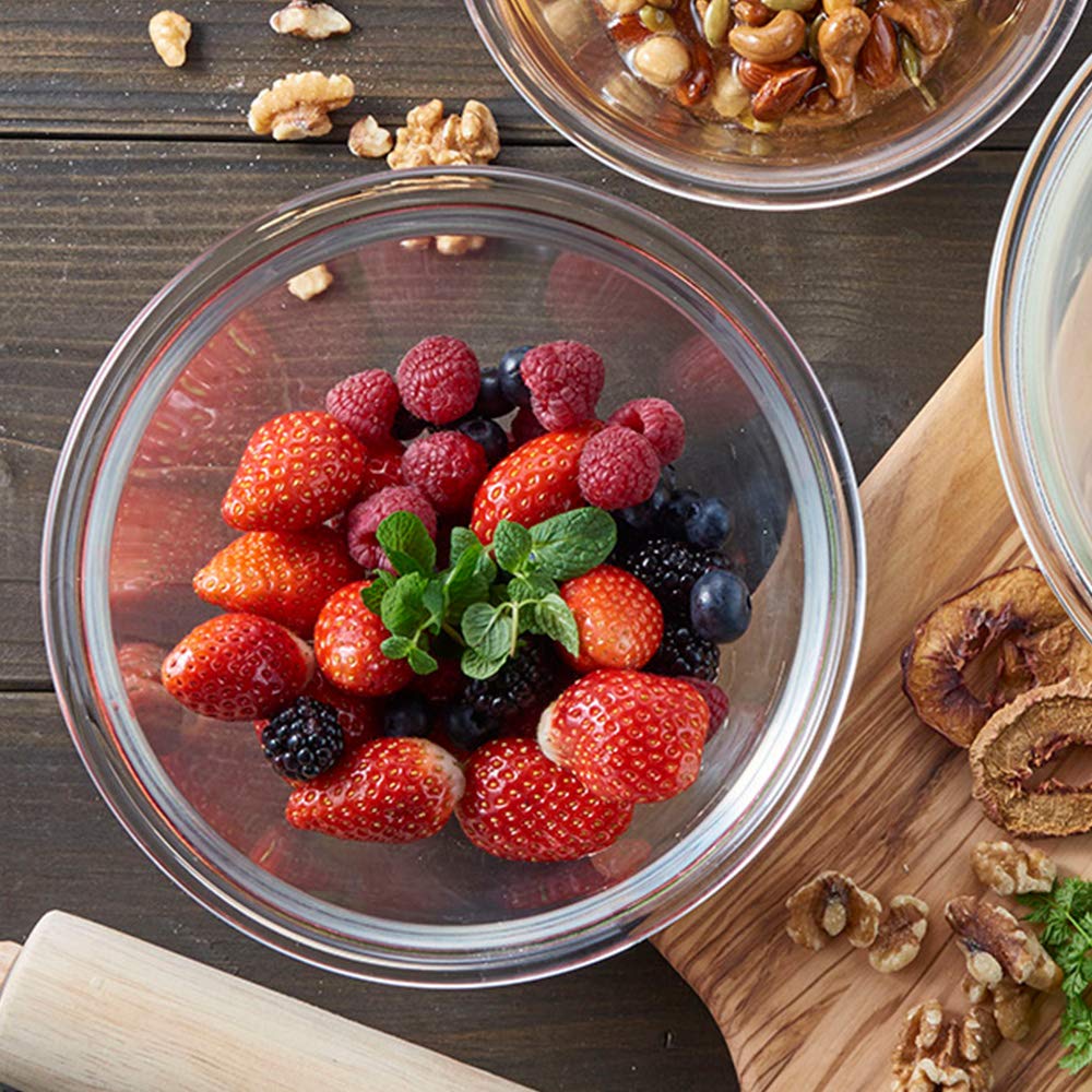 HARIO Glass Set of 900ml Made in Clear Heat-Resistant Bowls, 2, Capacity, Japan, MXP-2208,