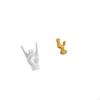 Rock Hand Gesture Statue Chicken Figurine Feng Shui Decor Creative Sculpture Finger