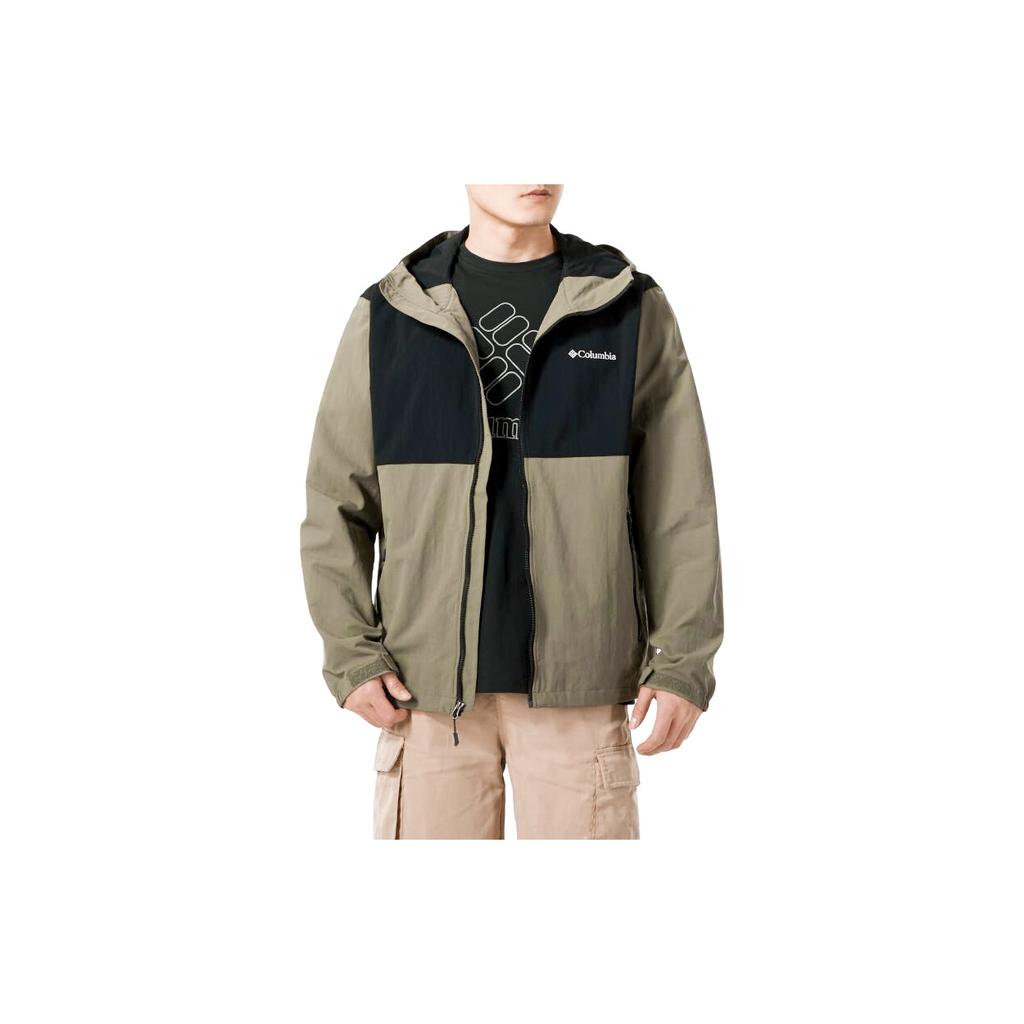 Columbia Color Block Spliced Hooded Casual Jacket Men jackets Green XE3394-397