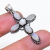 Natural Rainbow Moonstone Gemstone 925 Sterling Silver Pendant 1.85" AP-14359