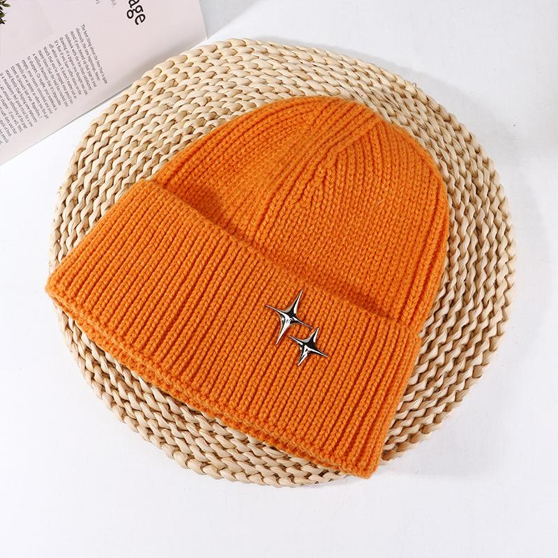Autumn and Winter Korean Style Stars Versatile Big Head Circumference Showing Face Small Warm Ear Protection Hat Head Wool Hat