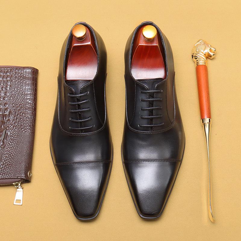 VIP Exclusive Japanese Men's Leather Three-Piece Formal Oxford Shoes - Black, Pointed Toe, Business & Commuting Style