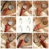 Mini Net Pocket Lipstick Bag Keychain Cherry Lipstick Cover Key Ring  Makeup Storage